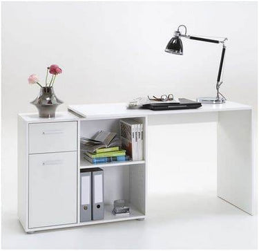 Carin Corner Flexi Desk: Versatile White Office Desk with Storage for Modern Homes - UK Luxury Furniture